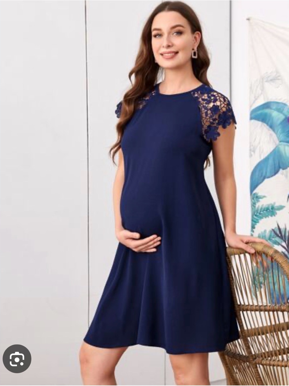 Maternity SHEIN Navy Lace Flora Dress